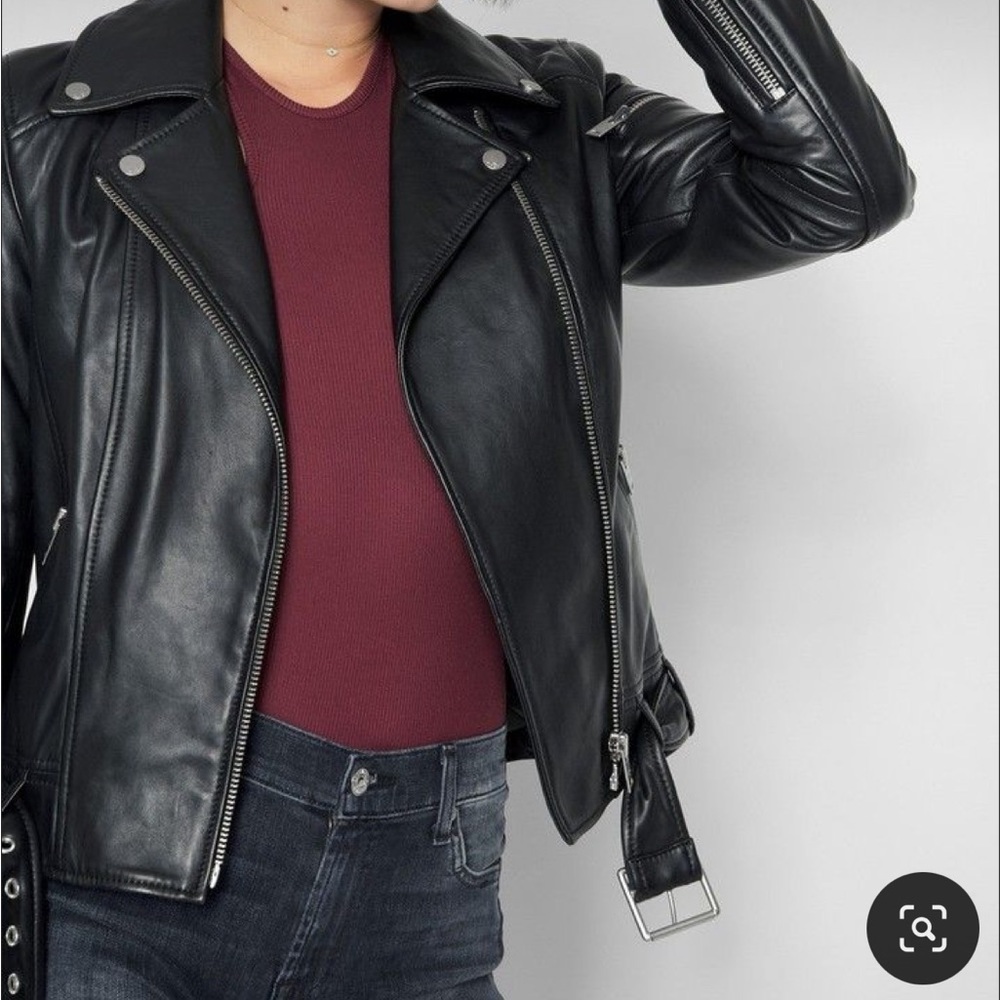 7 For All Mankind Leather Moto Jacket